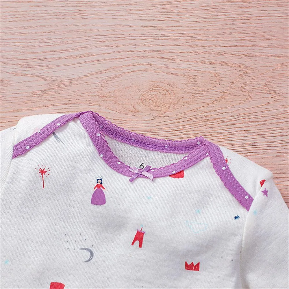 Baby Unisex 3-Piece Cartoon Printed Short Sleeve Top & Long Sleeve Romper & Pants Baby Wholesales