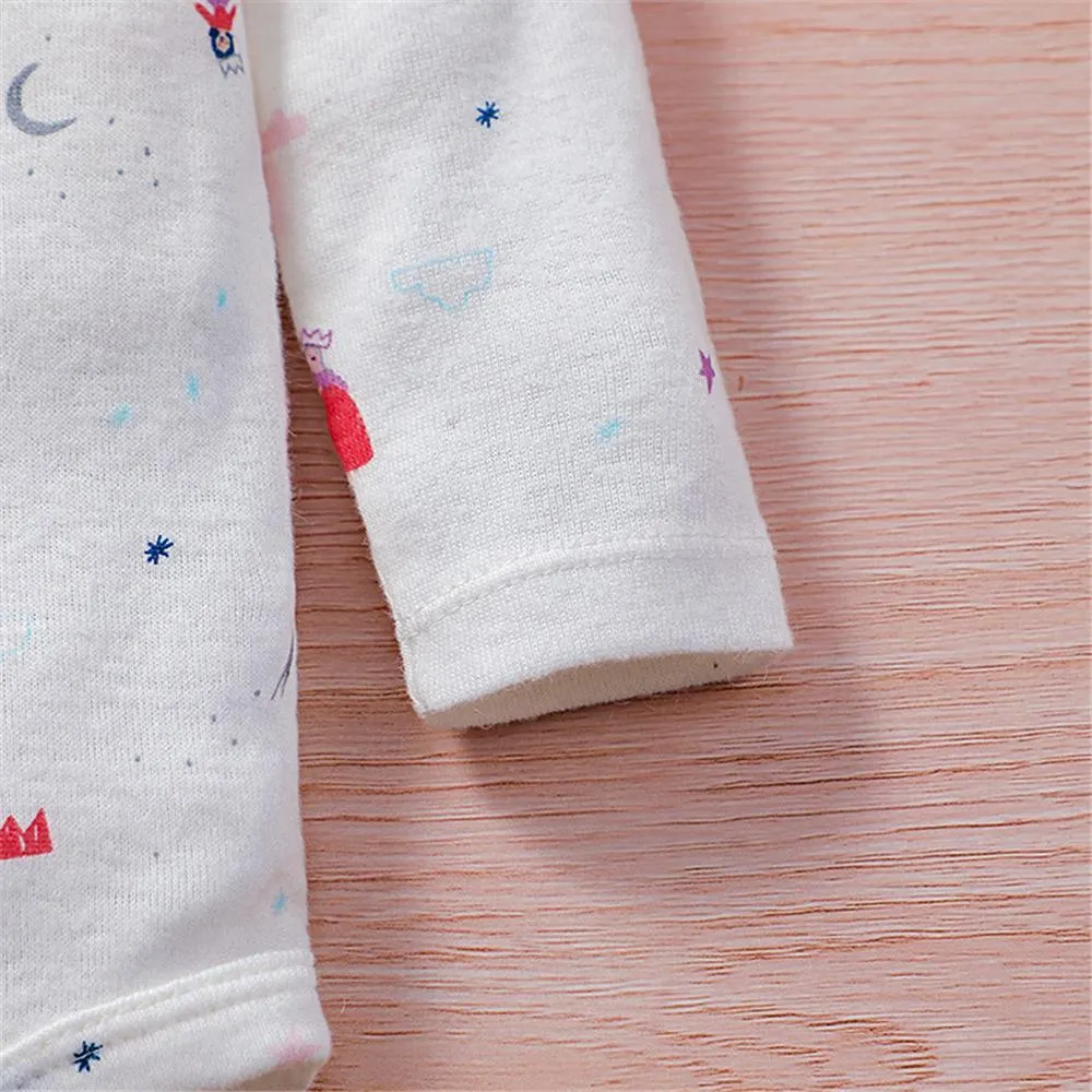 Baby Unisex 3-Piece Cartoon Printed Short Sleeve Top & Long Sleeve Romper & Pants Baby Wholesales