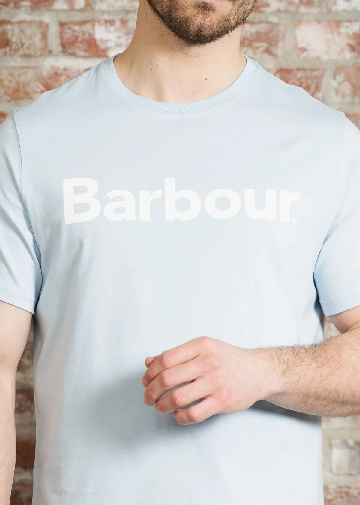 Barbour logo t-shirt - ocean sky