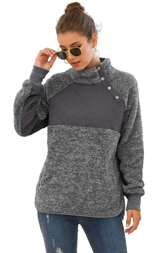 Bettysays Long Sleeves Sweatshirts Outwear with Pocket