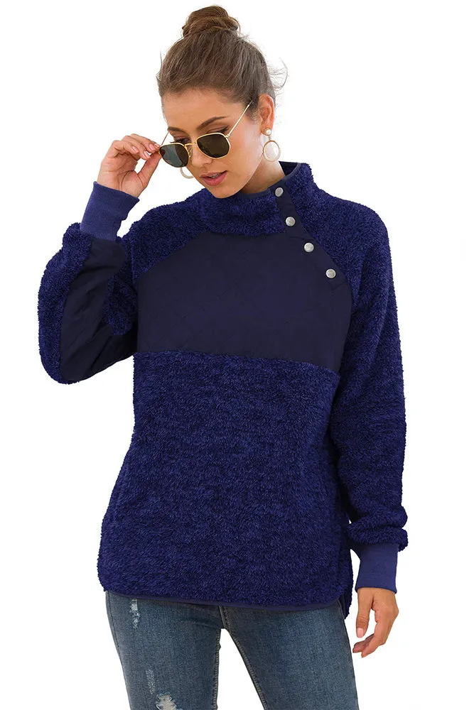 Bettysays Long Sleeves Sweatshirts Outwear with Pocket