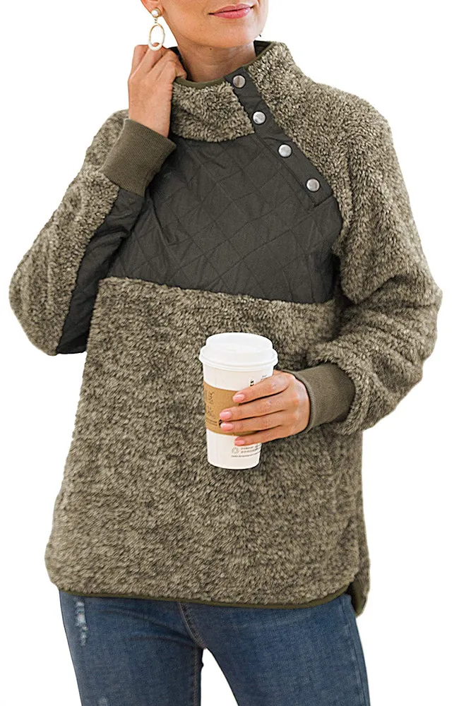 Bettysays Long Sleeves Sweatshirts Outwear with Pocket