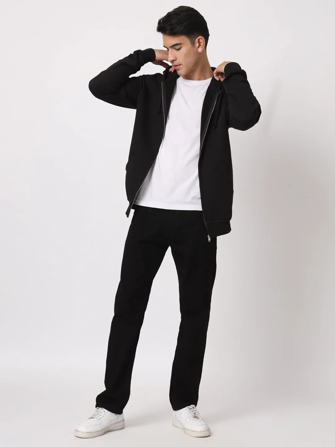 Black straight jeans
