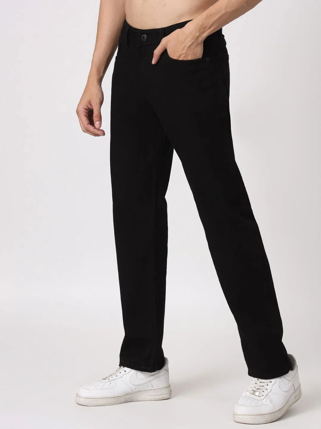 Black straight jeans