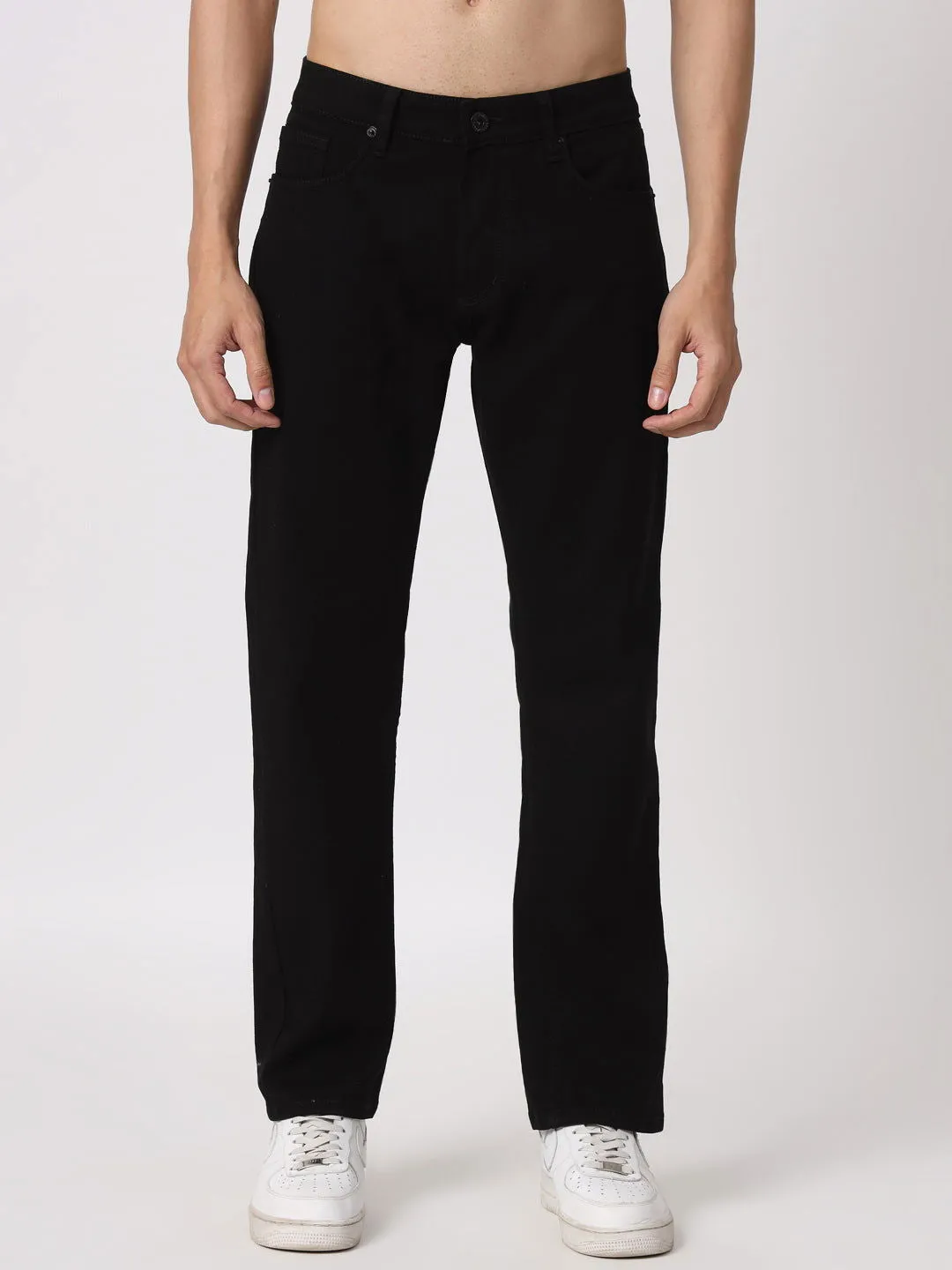 Black straight jeans
