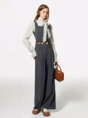 Bow-tie Gray Vest Pleated Knit Pants Slack Suit   Shirt