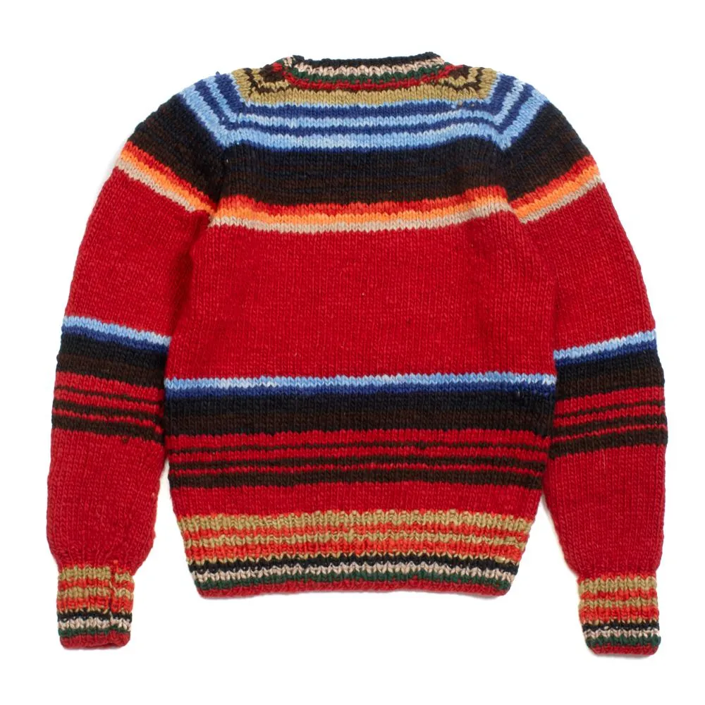 Chamula Serape Pullover Sweater Red
