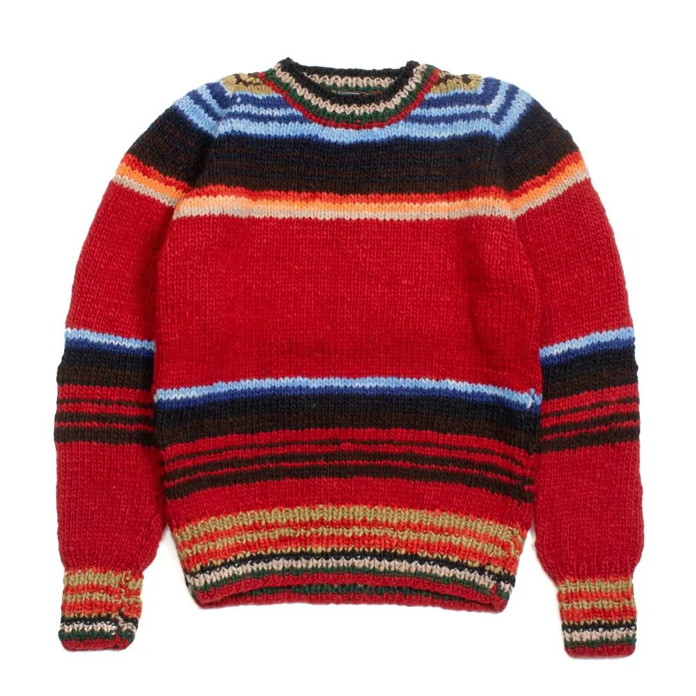 Chamula Serape Pullover Sweater Red