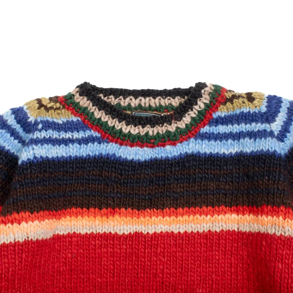 Chamula Serape Pullover Sweater Red