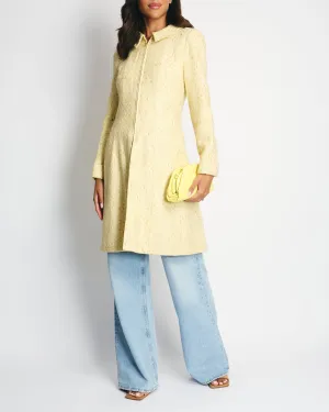 Chanel 01c Yellow Tweed Coat With Zip Detail Fr 38 (uk 10)