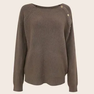 Cocoa Button Sweater