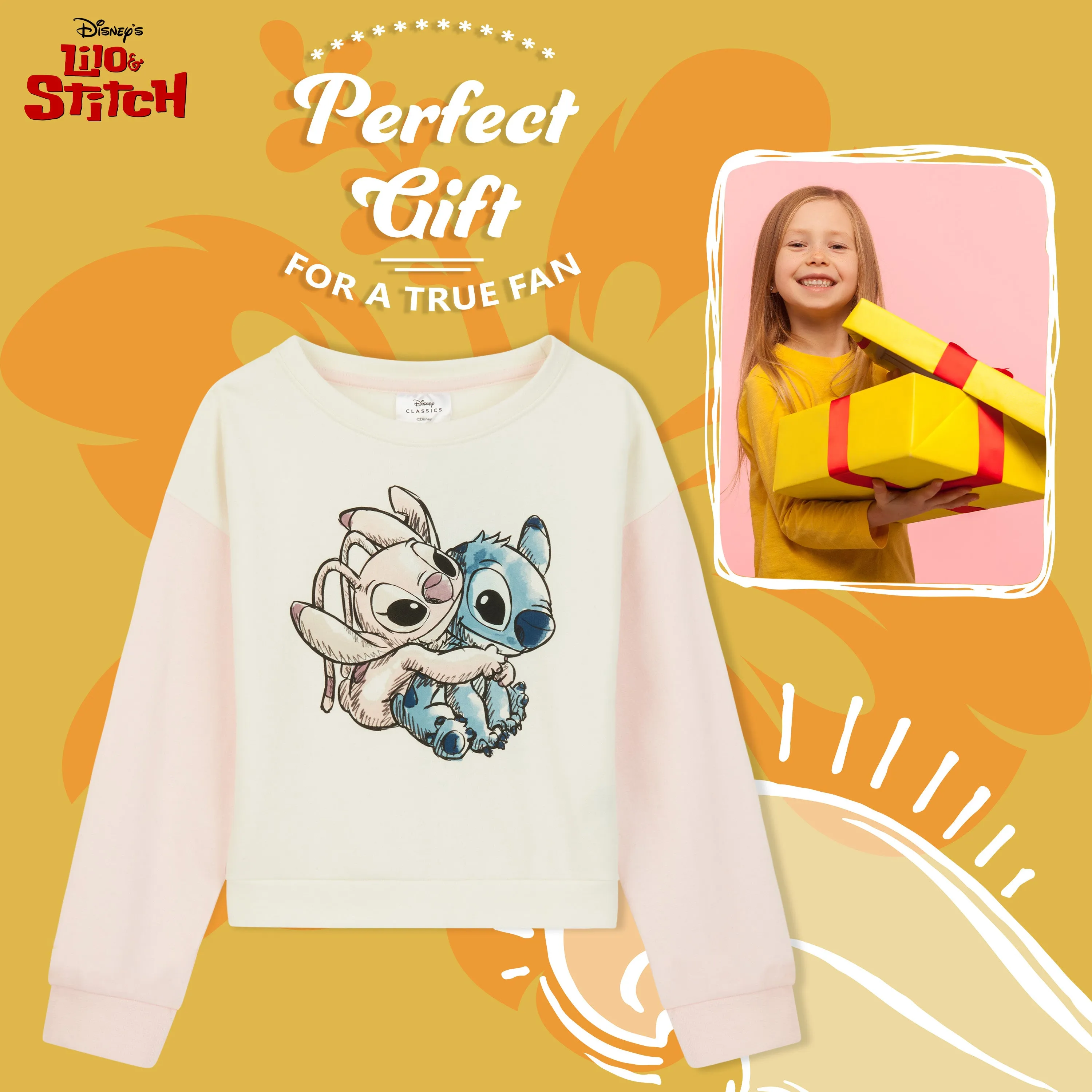 Disney Stitch Hoodie for Girls - Cropped Sweatshirt Fashion Top for Girls and Teenagers 7-14 Years - Stitch Gifts
