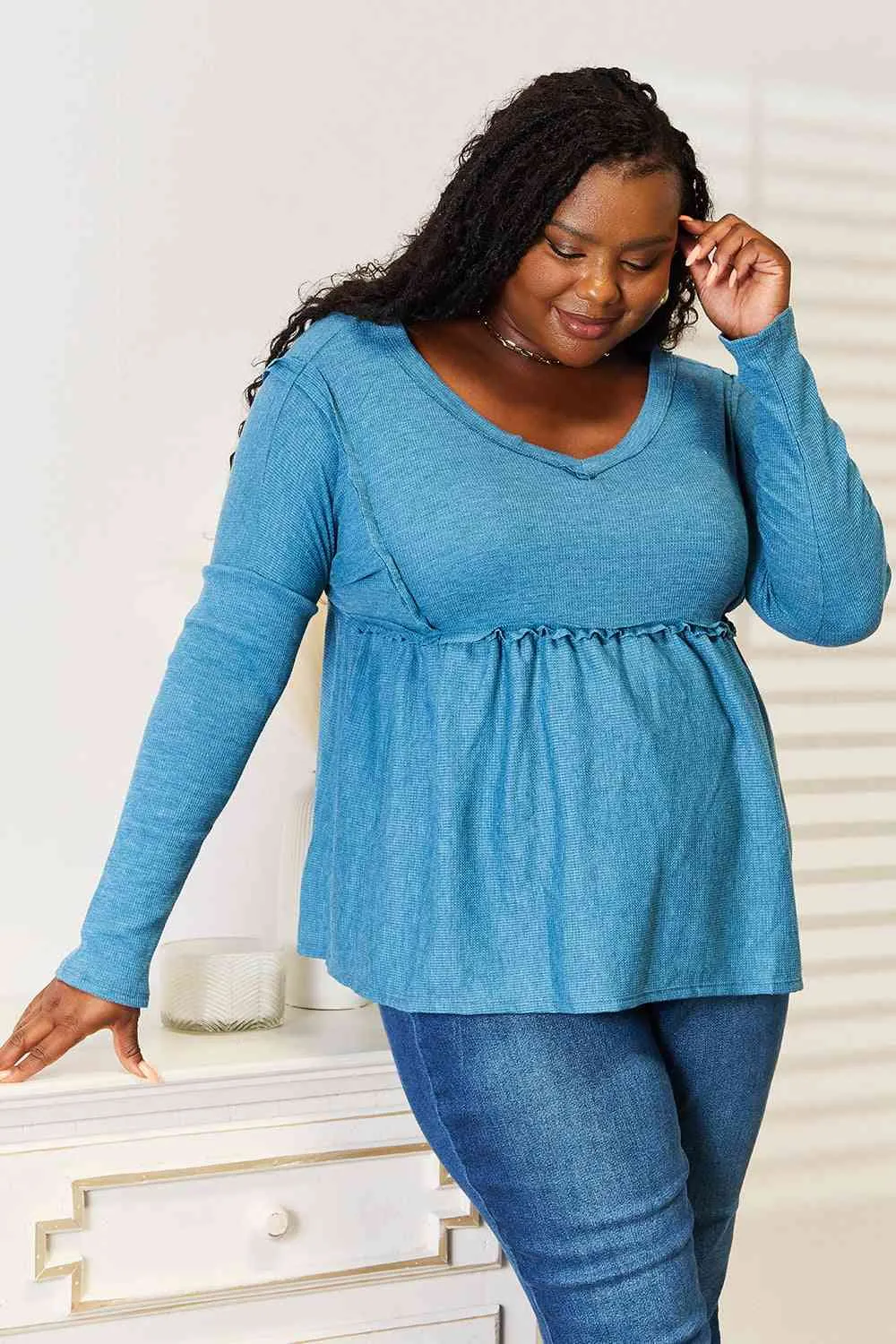 Dolly Frill Trim Babydoll Blouse