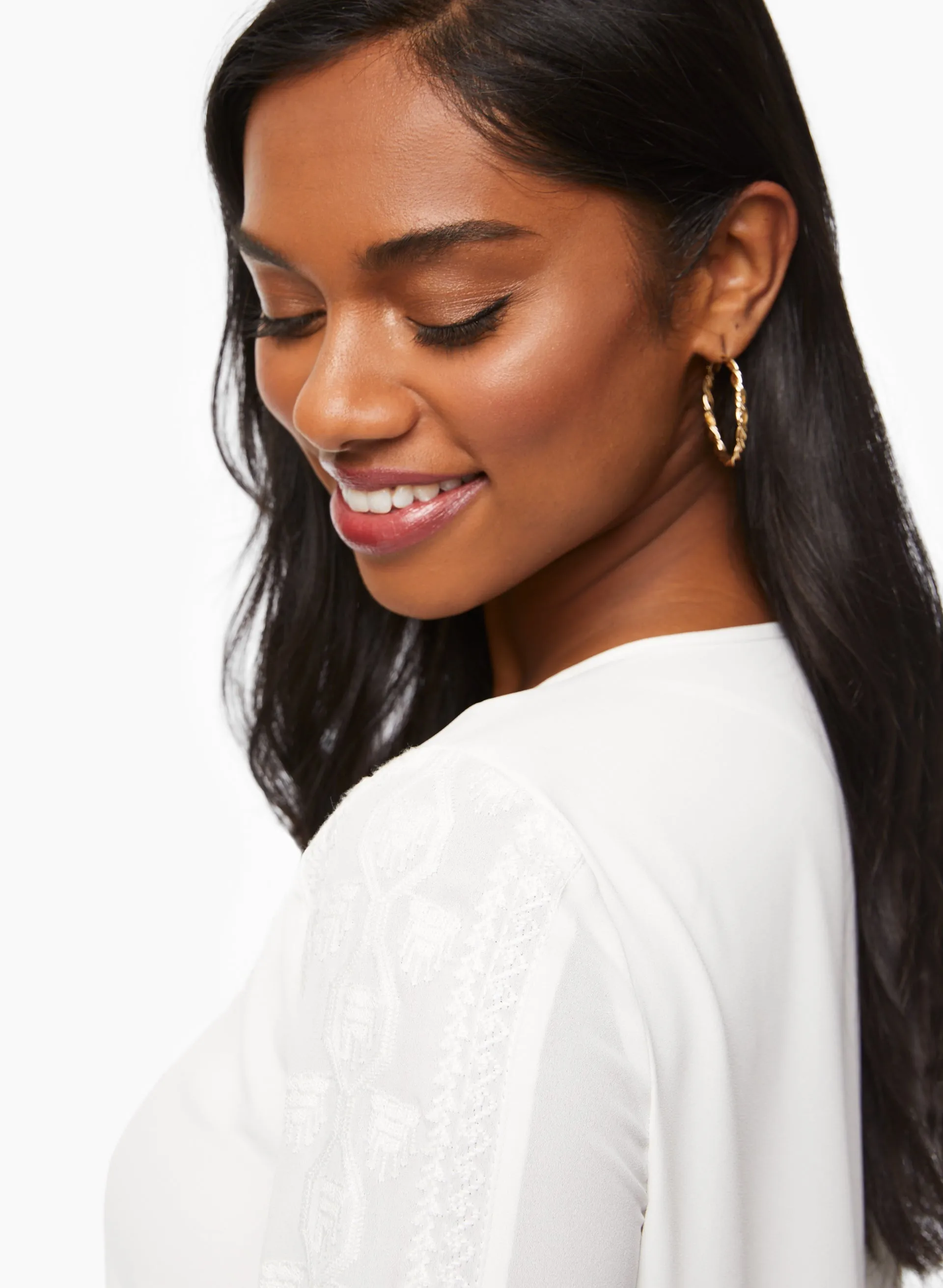 Embroidered Puff Sleeve Blouse