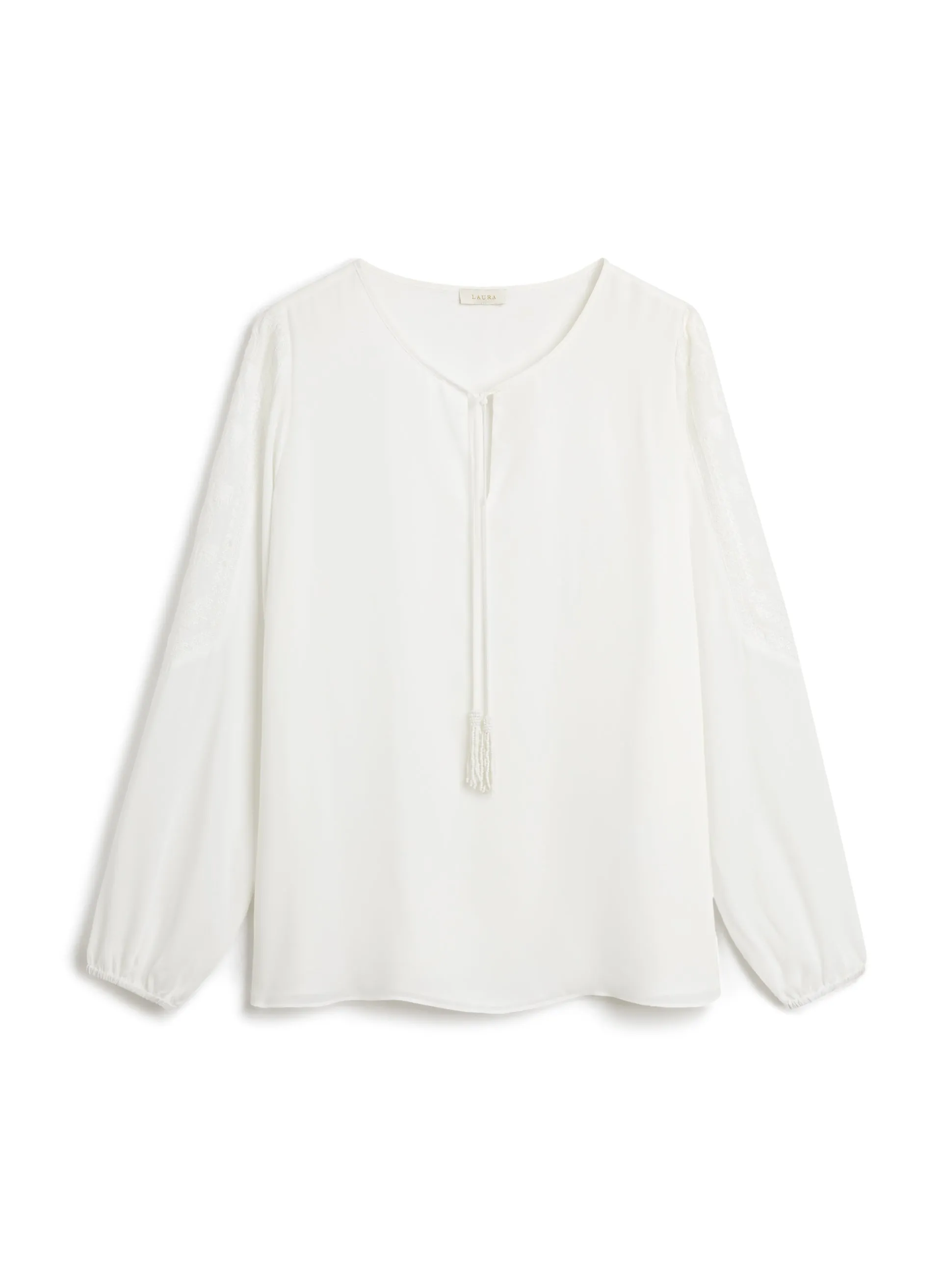 Embroidered Puff Sleeve Blouse
