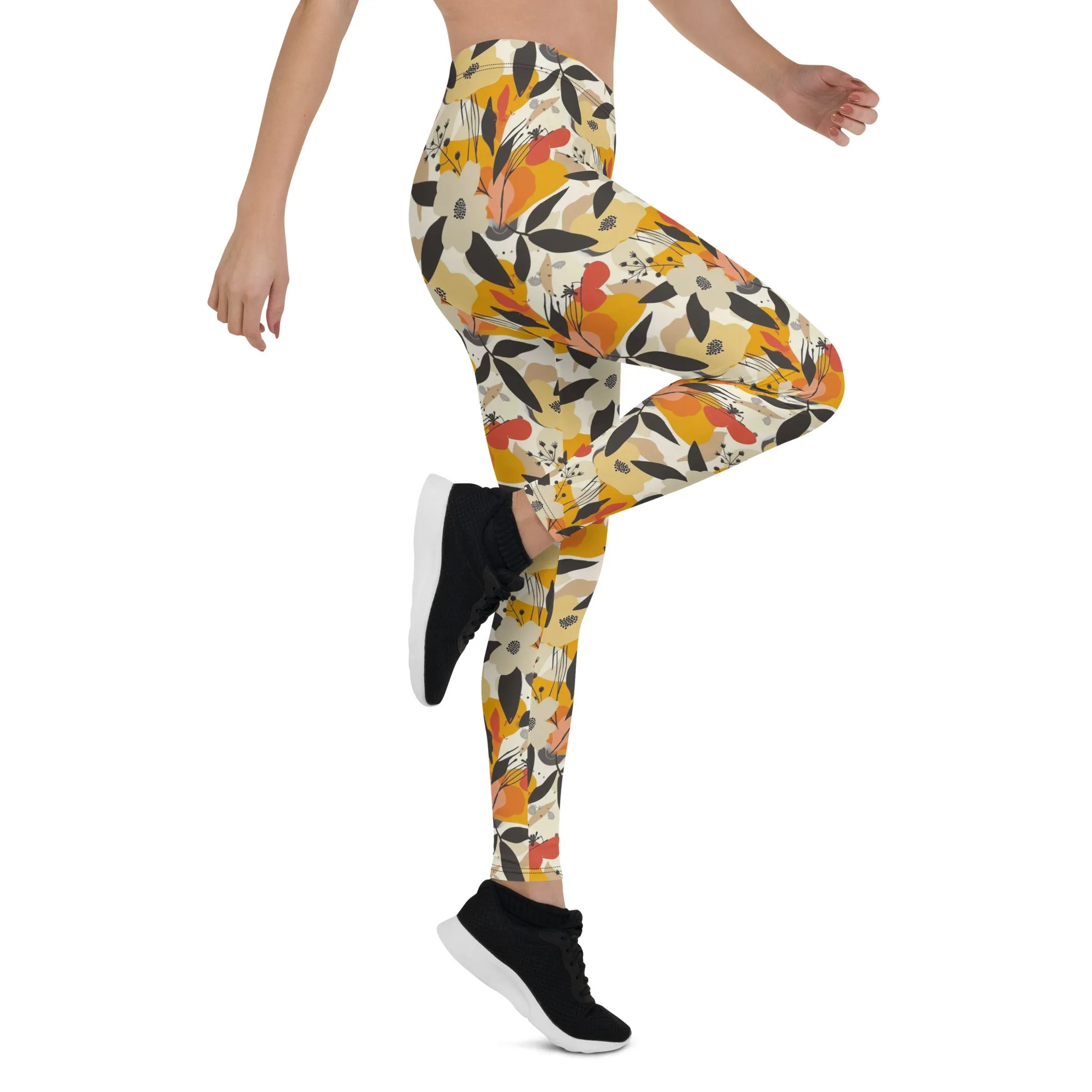 Falling Floral Flower Leggings