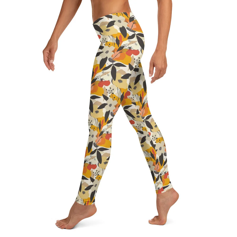 Falling Floral Flower Leggings