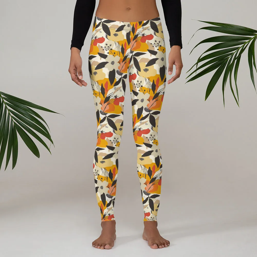 Falling Floral Flower Leggings