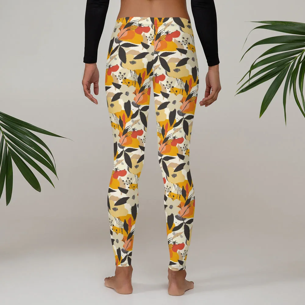 Falling Floral Flower Leggings