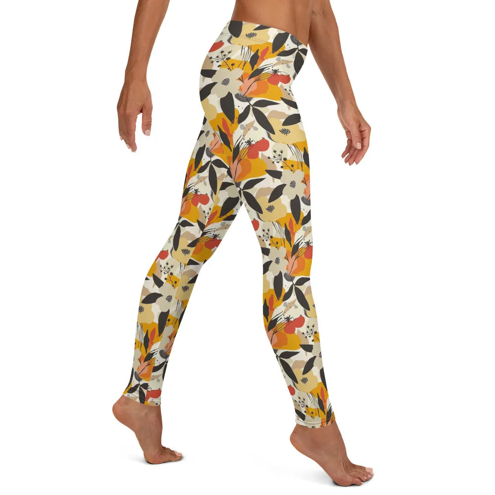Falling Floral Flower Leggings