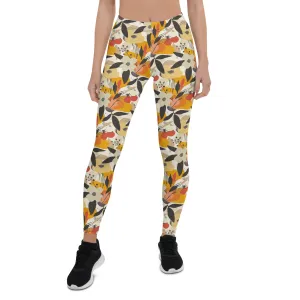 Falling Floral Flower Leggings