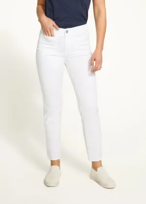 FDJ Christina Straight Leg Denim, White