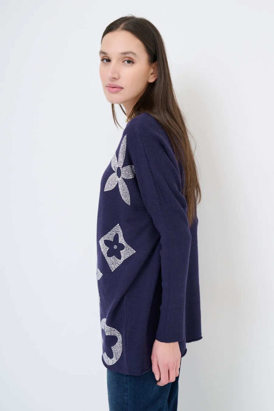 Floral print long-sleeve tunic wholesale