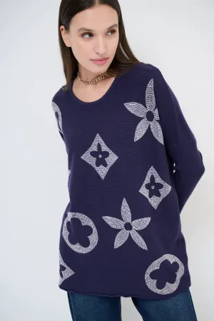 Floral print long-sleeve tunic wholesale