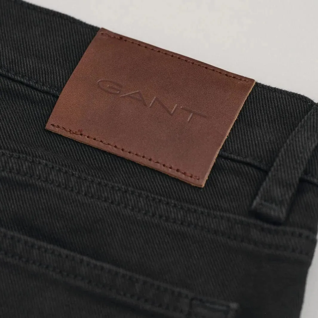 GANT Regular Fit Soft Twill Jeans in Black