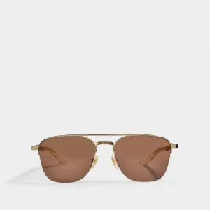 Gg0985S Sunglasses in Brown Metal