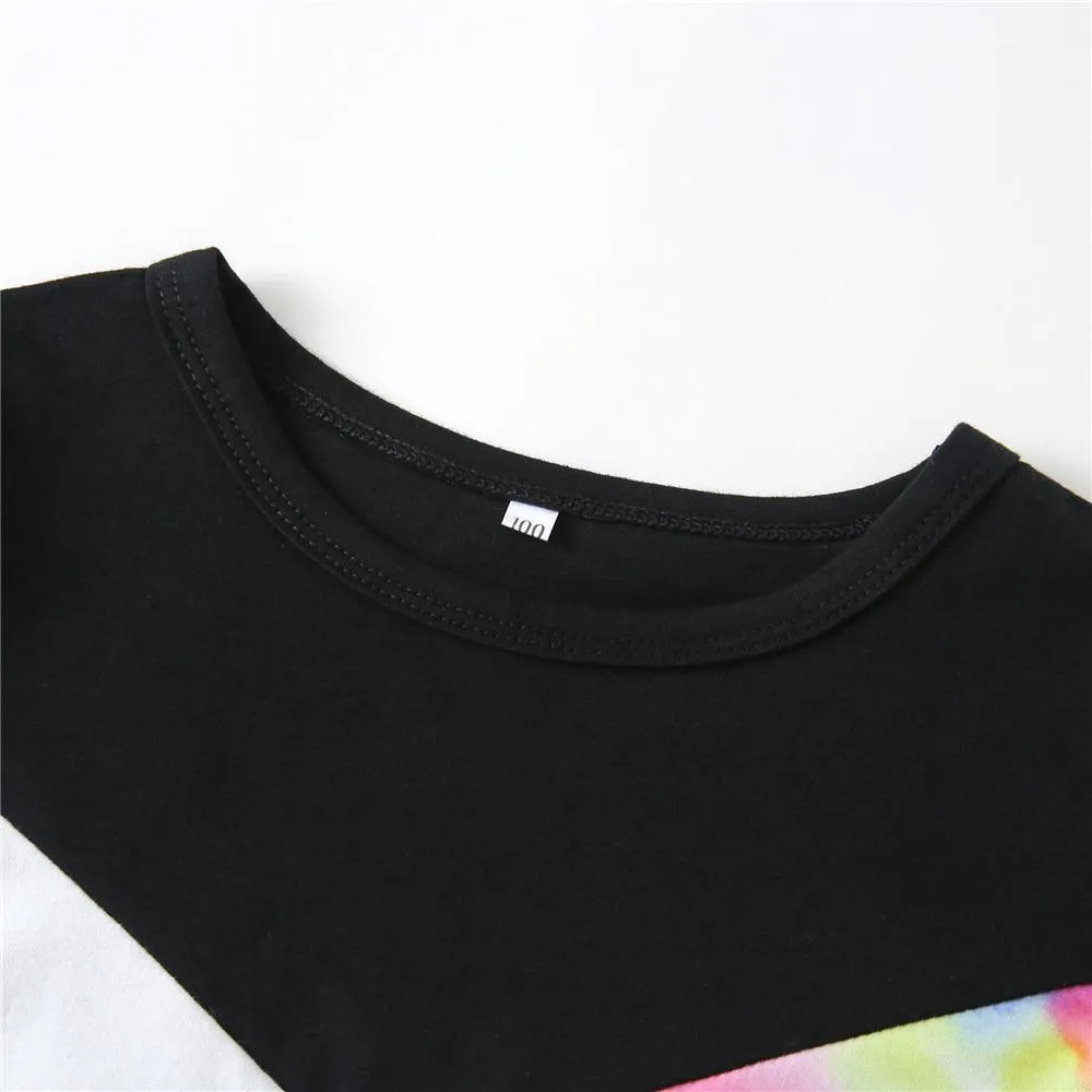 Girls Long Sleeve Tie Dye Color Block Top & Pants Kids Wholesale Clothing Warehouse
