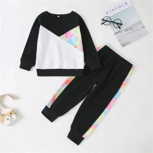 Girls Long Sleeve Tie Dye Color Block Top & Pants Kids Wholesale Clothing Warehouse