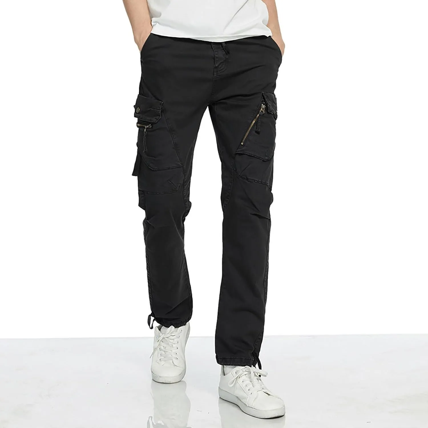 Golf Pants Men Stretch Relaxed Fit Classic Cargo Sweatpants Stretch Waistband Workout Joggers Athletic Hiking Pants