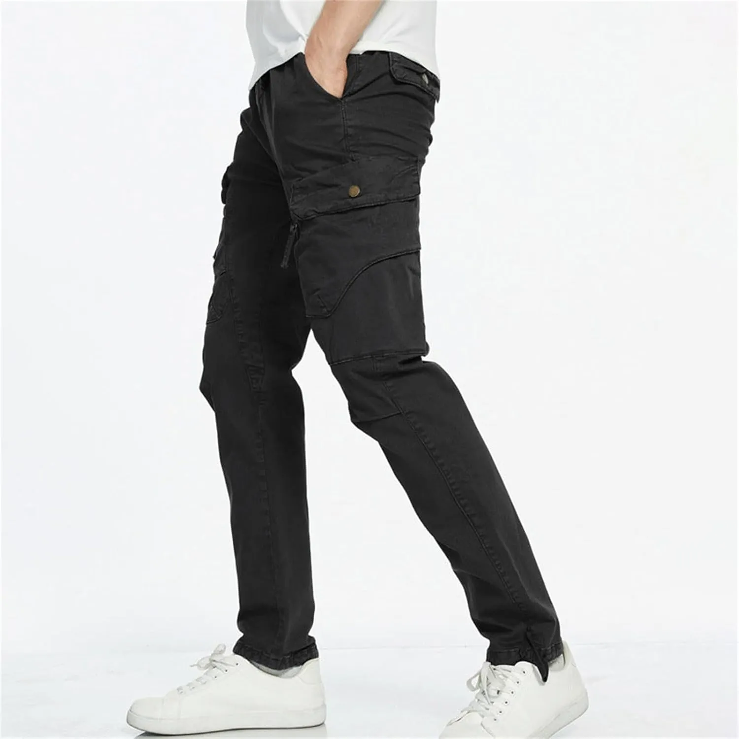 Golf Pants Men Stretch Relaxed Fit Classic Cargo Sweatpants Stretch Waistband Workout Joggers Athletic Hiking Pants