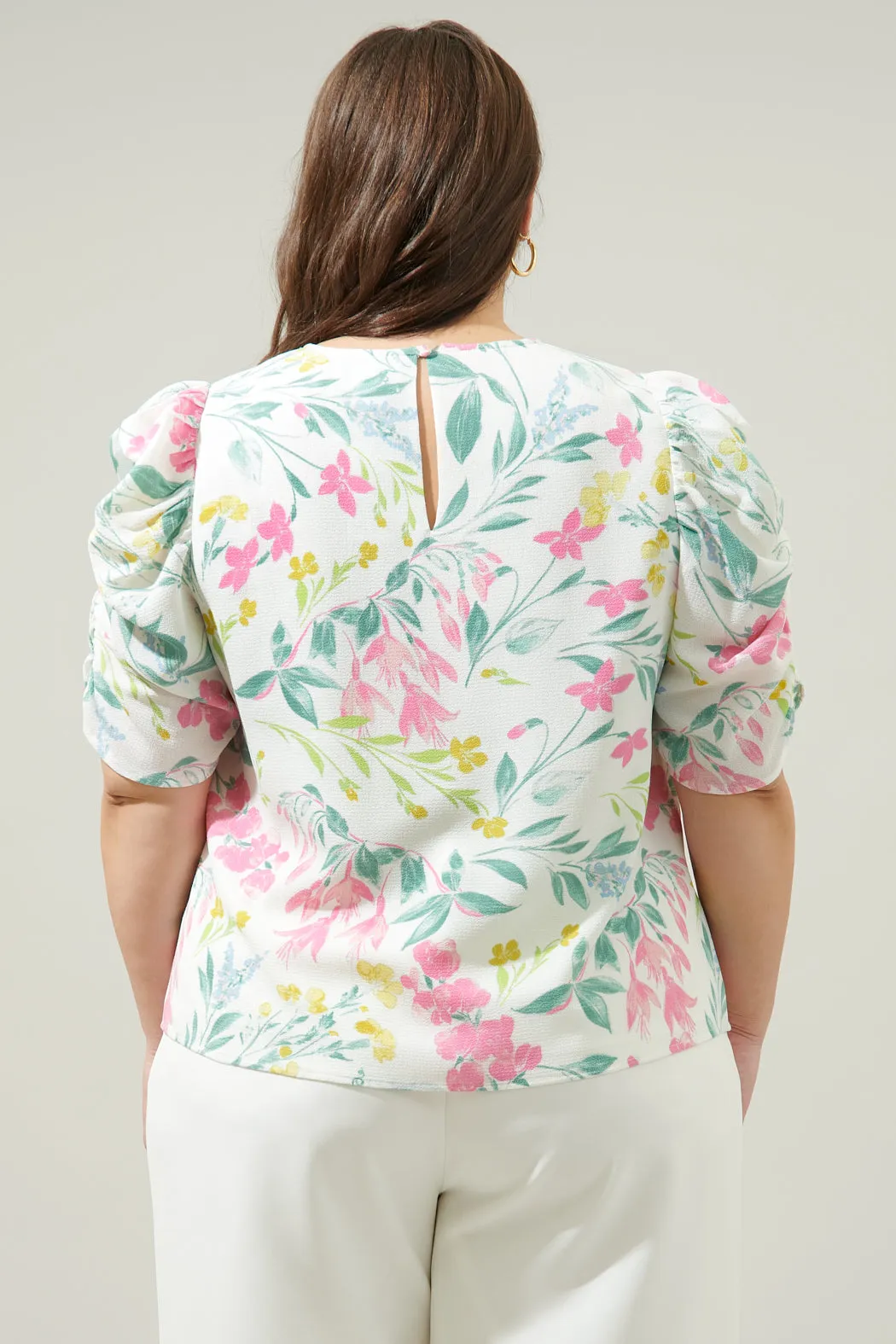 Jacinda Floral Beverly Drape Sleeve Blouse Curve