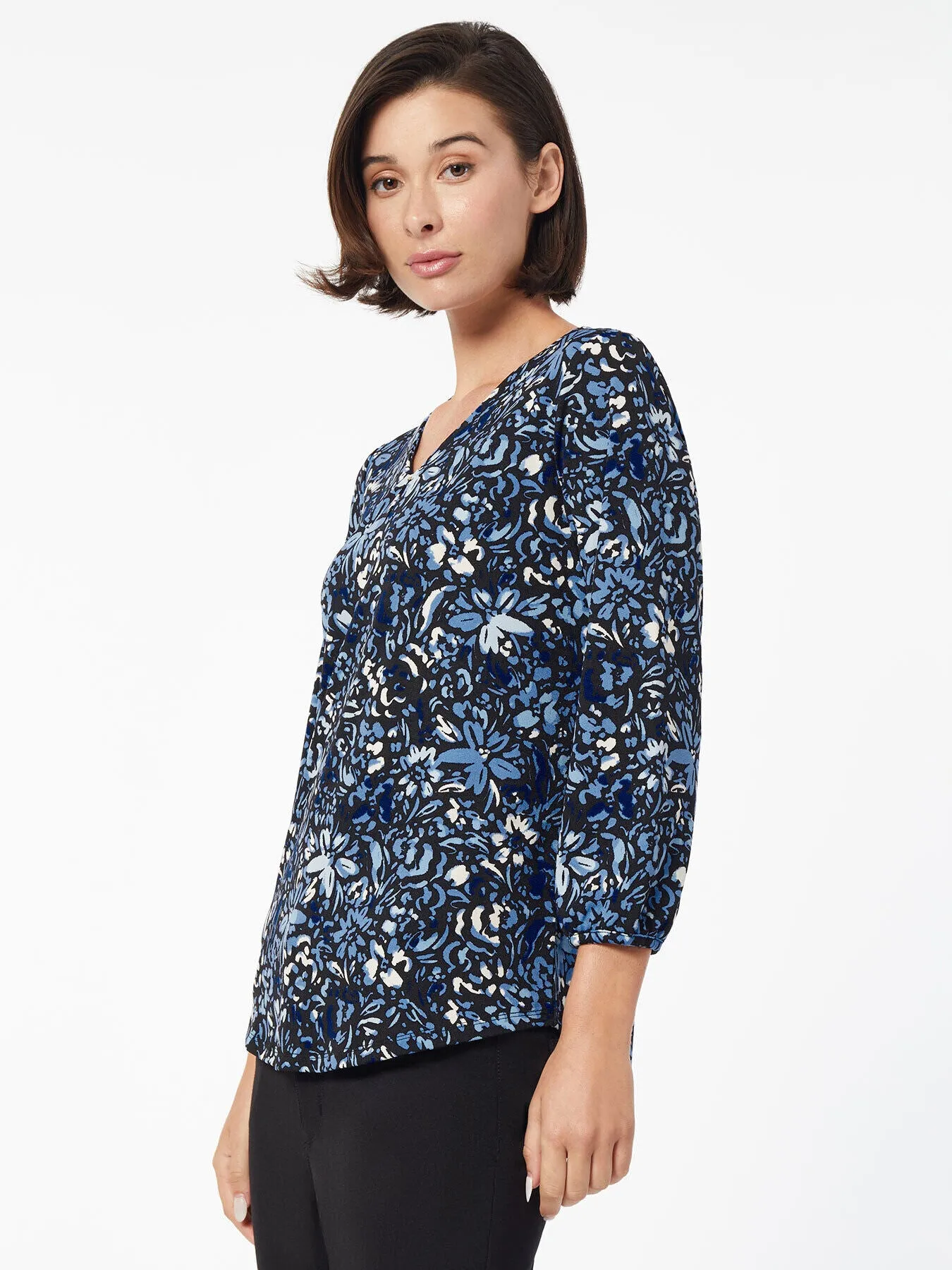 Keyhole Neckline Moss Crepe Top