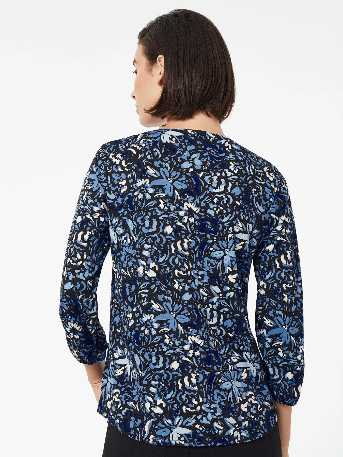 Keyhole Neckline Moss Crepe Top