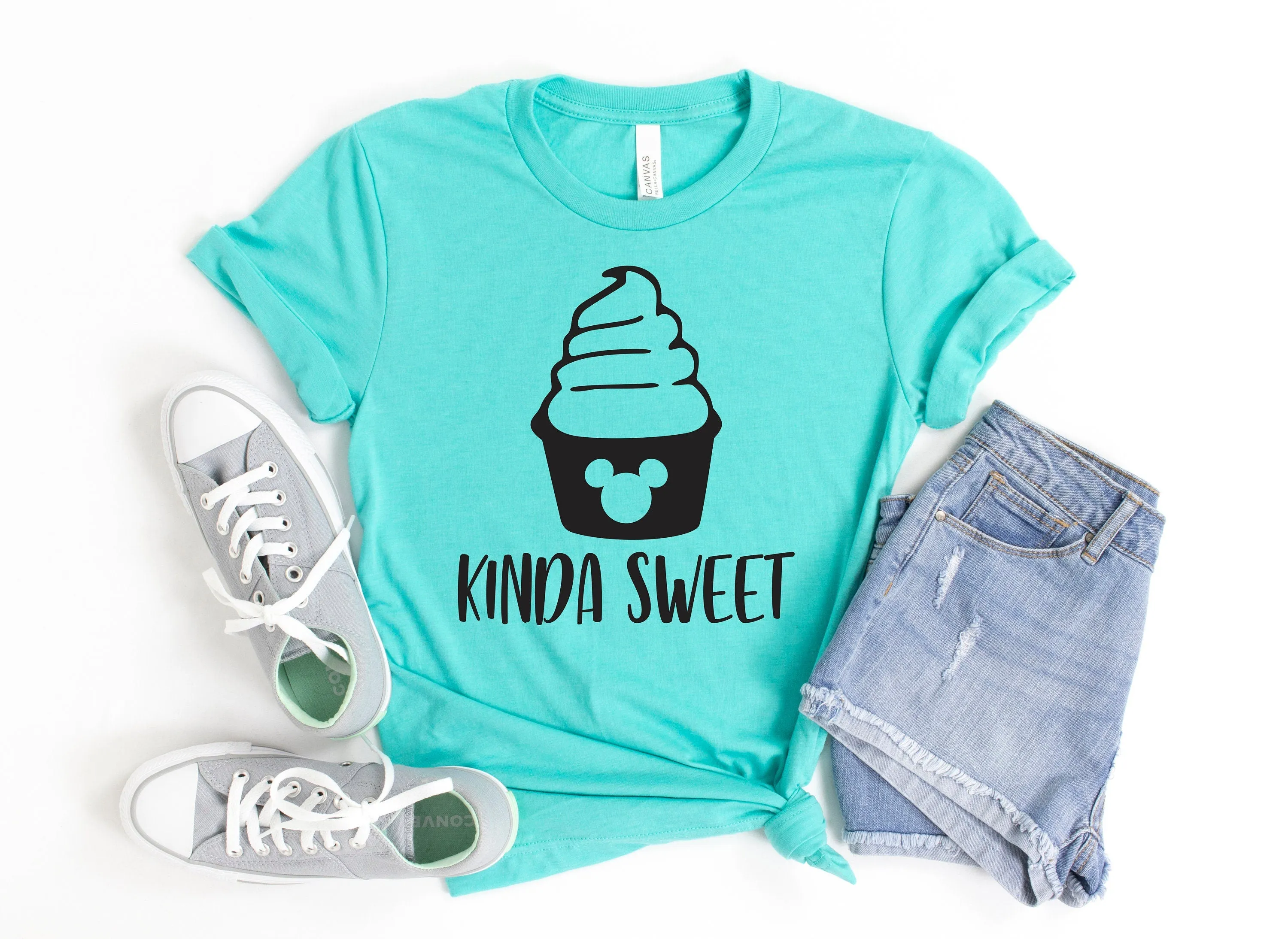 Kinda Sweet Adult Unisex Disney Snack Goals T Shirt- Disney Food Lover T Shirt - Mickey Ice Cream