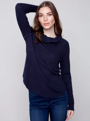 Long Sleeve Soft Rib Top [Navy-C1280]