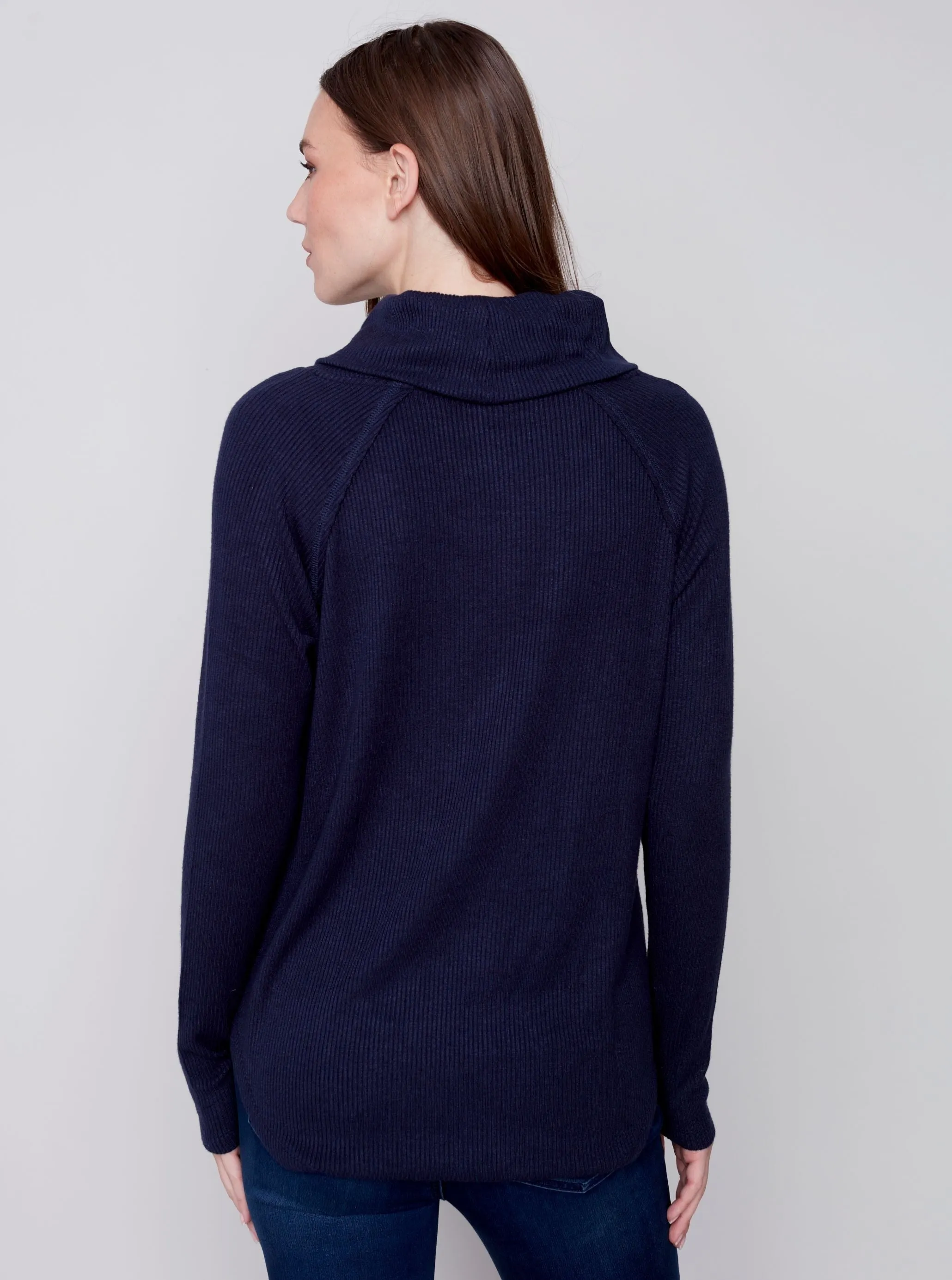 Long Sleeve Soft Rib Top [Navy-C1280]