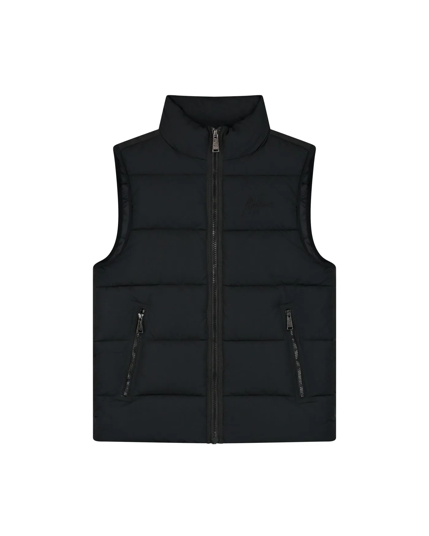 Malelions Men Matt Crinkle Padded Vest | Black