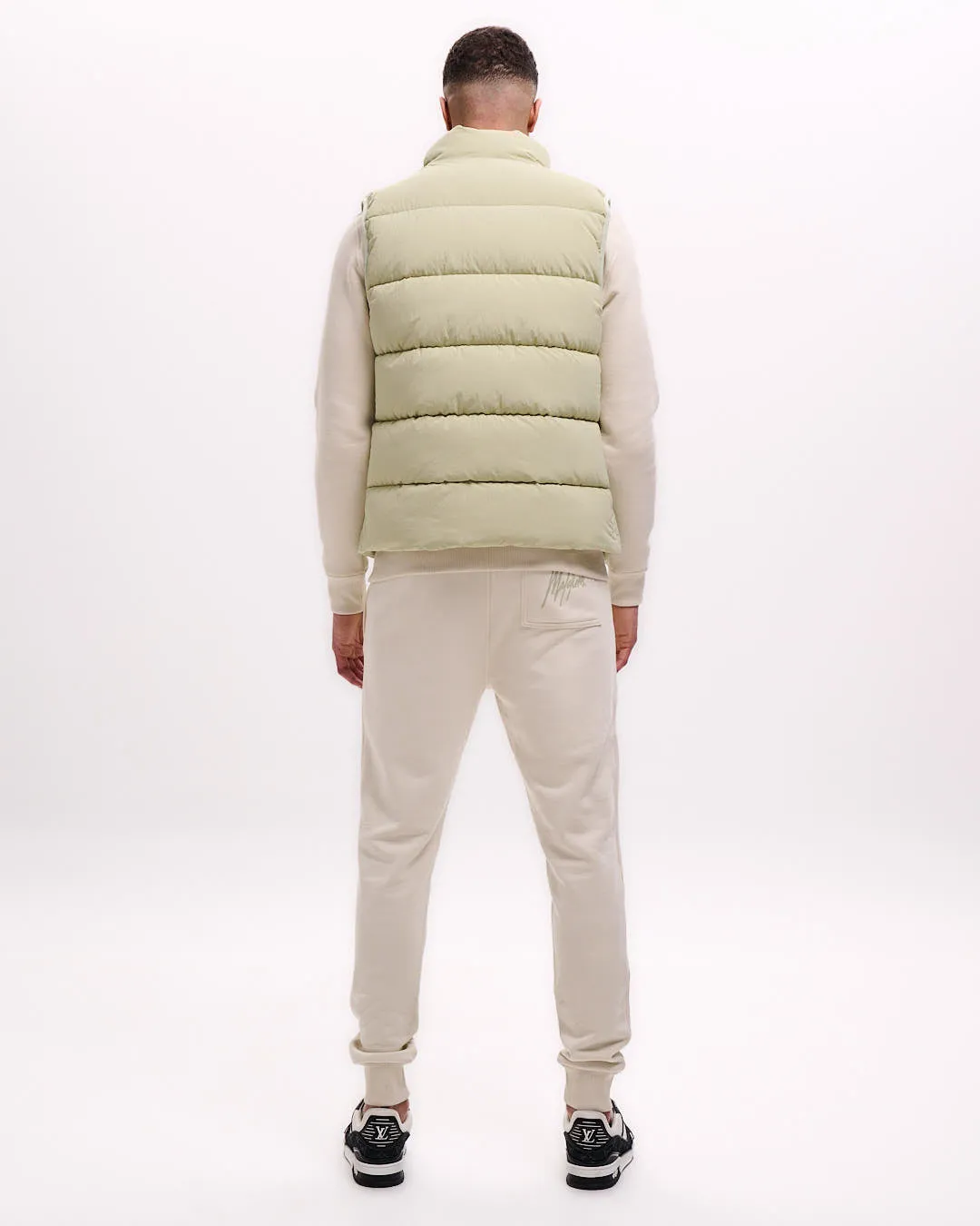 Malelions Men Matt Crinkle Padded Vest | Light Green