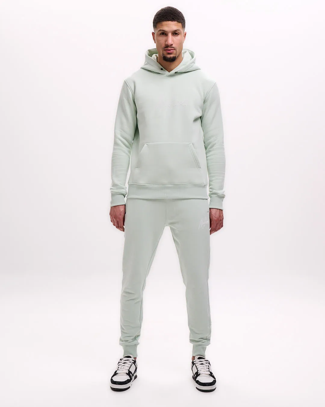 Malelions Men Striped Signature Hoodie | Pale Aqua