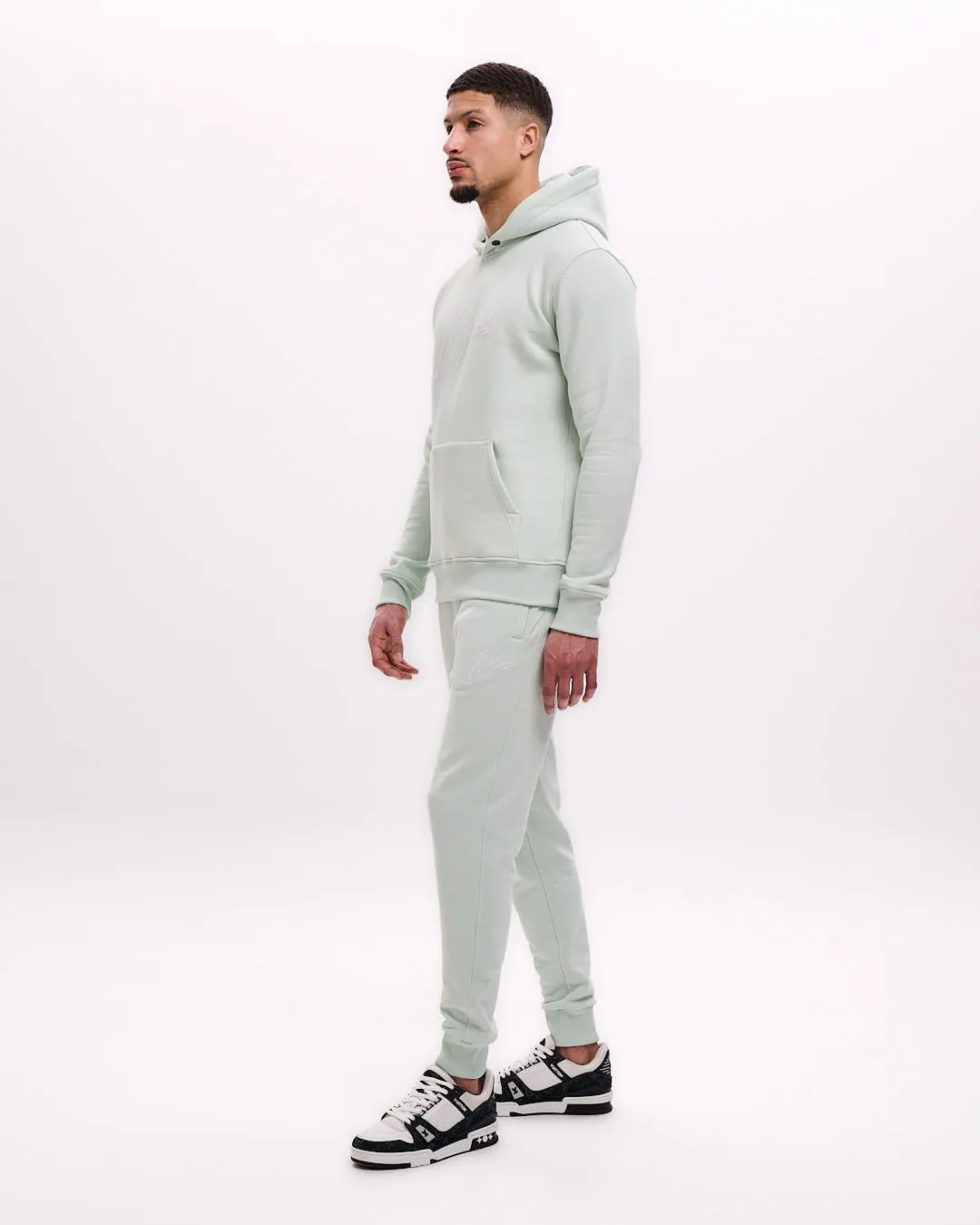 Malelions Men Striped Signature Hoodie | Pale Aqua