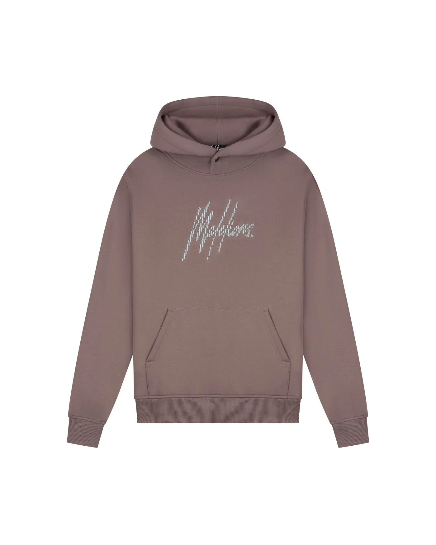 Malelions Men Striped Signature Hoodie | Stone Brown