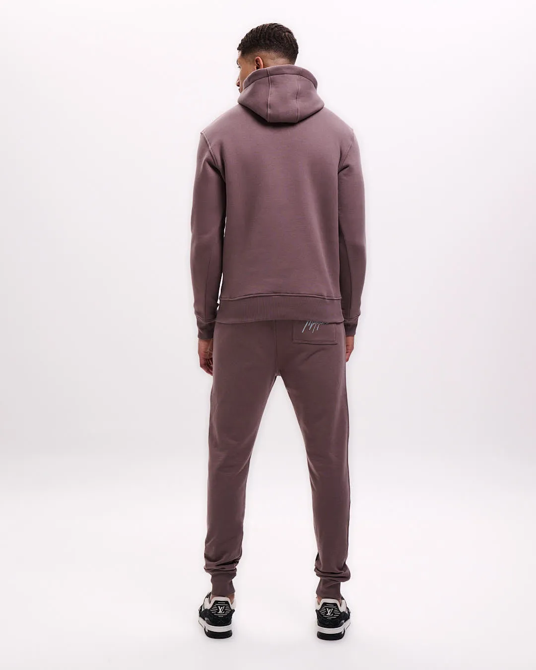 Malelions Men Striped Signature Hoodie | Stone Brown