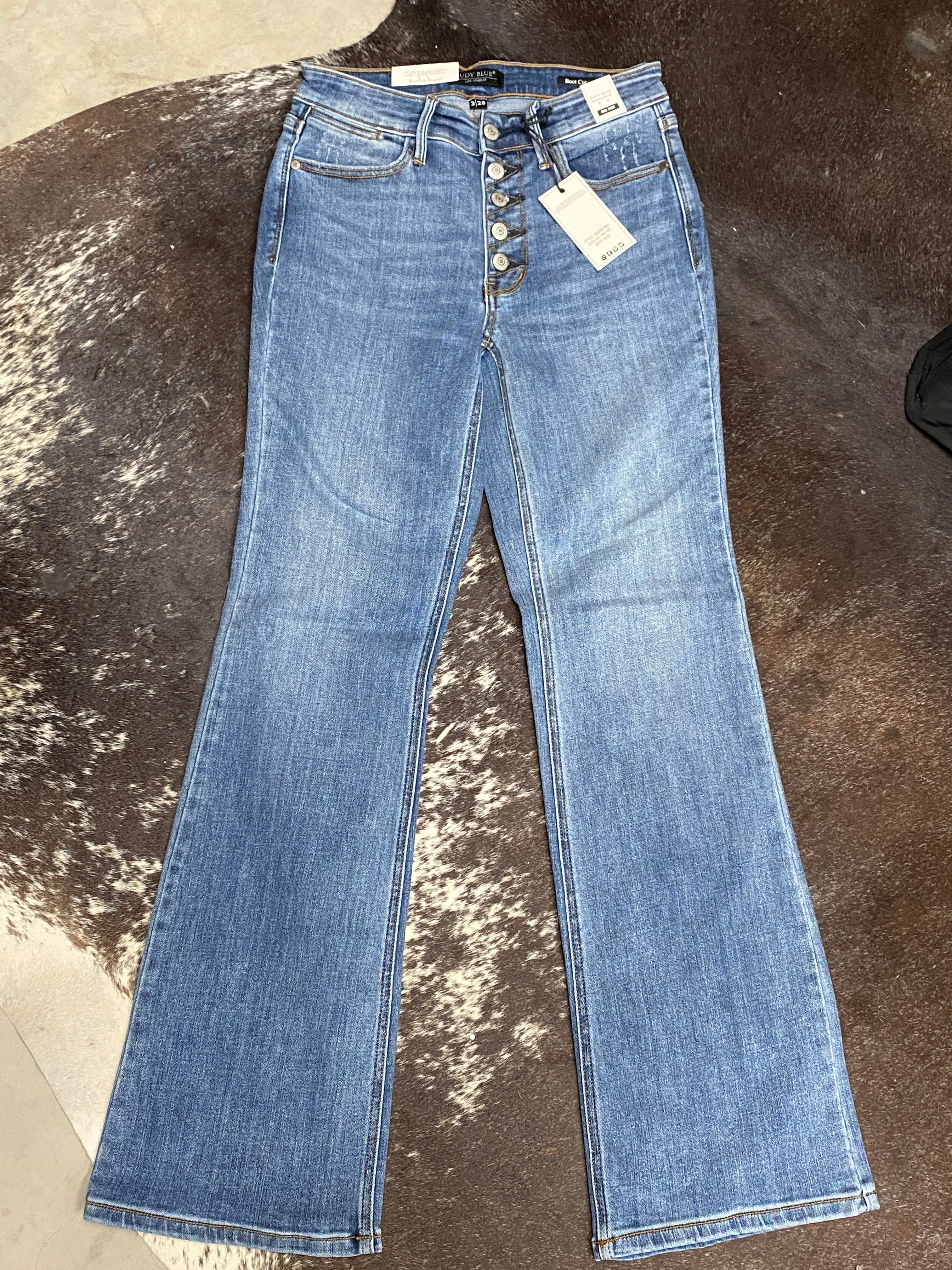 Medium Rise Button-Fly Bootcut