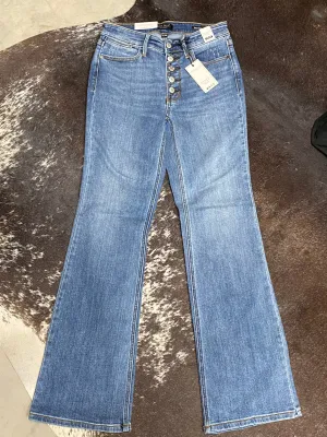 Medium Rise Button-Fly Bootcut