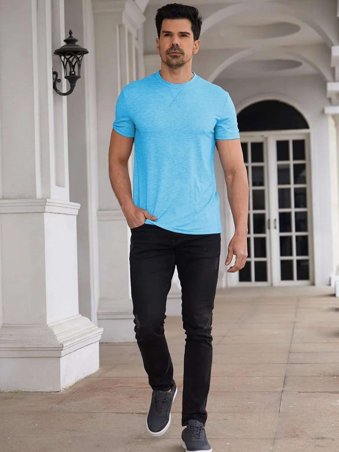 Men Soft T-Shirt Casual Short Sleeve Lightweight Basic Tee Shirts Big & Tall