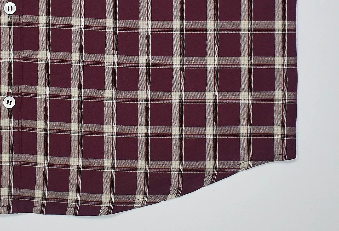 Men's 100% Cotton Tartan Checkered Half Sleeves Shirt (Burgundy)